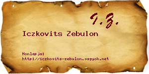 Iczkovits Zebulon névjegykártya